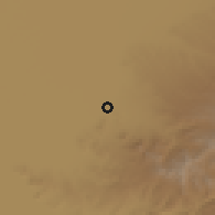 Shaded relief of the 54 km around Gūgān, drawn from the GMTED2010 grid