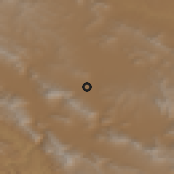 Shaded relief of the 56 km around Hafshejān, drawn from the GMTED2010 grid