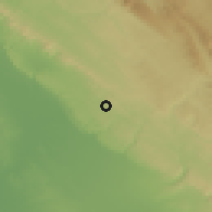 Shaded relief of the 56 km around Haft Gel, drawn from the GMTED2010 grid