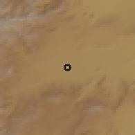 Shaded relief of the 54 km around Haftvān, drawn from the GMTED2010 grid