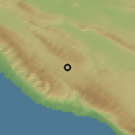 Shaded relief of the 57 km around 'Ālīshahr, drawn from the GMTED2010 grid
