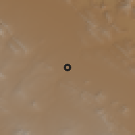 Shaded relief of the 56 km around Īzad Khvāst, drawn from the GMTED2010 grid