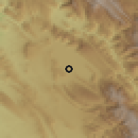 Shaded relief of the 56 km around Īzeh, drawn from the GMTED2010 grid