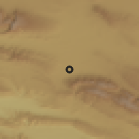 Shaded relief of the 57 km around Jahrom, drawn from the GMTED2010 grid