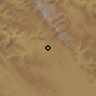 Shaded relief of the 55 km around Javānrūd, drawn from the GMTED2010 grid