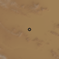Shaded relief of the 56 km around Jowzdān, drawn from the GMTED2010 grid