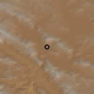 Shaded relief of the 56 km around Jūneqān, drawn from the GMTED2010 grid