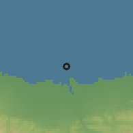 Shaded relief of the 54 km around Amīr Kolā, drawn from the GMTED2010 grid