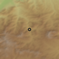 Shaded relief of the 54 km around Kaleybar, drawn from the GMTED2010 grid
