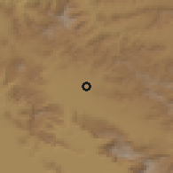 Shaded relief of the 55 km around Kāmyārān, drawn from the GMTED2010 grid