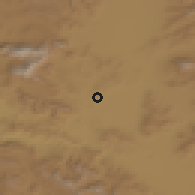 Shaded relief of the 55 km around Kangāvar, drawn from the GMTED2010 grid