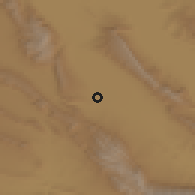 Shaded relief of the 57 km around Kavār, drawn from the GMTED2010 grid