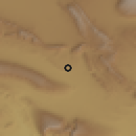 Shaded relief of the 57 km around Khāverān, drawn from the GMTED2010 grid