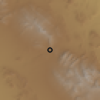 Shaded relief of the 56 km around Kūhbonān, drawn from the GMTED2010 grid