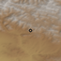 Shaded relief of the 55 km around Lavāsān, drawn from the GMTED2010 grid