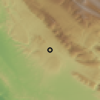 Shaded relief of the 56 km around Līkak, drawn from the GMTED2010 grid