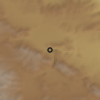 Shaded relief of the 54 km around Mākū, drawn from the GMTED2010 grid