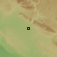Shaded relief of the 56 km around Manşūriyeh, drawn from the GMTED2010 grid
