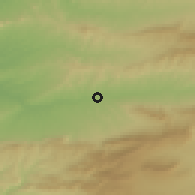 Shaded relief of the 54 km around Marāveh, drawn from the GMTED2010 grid