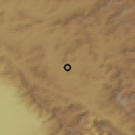 Shaded relief of the 55 km around Marīvān, drawn from the GMTED2010 grid