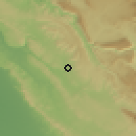 Shaded relief of the 56 km around Masjed-e Soleymān, drawn from the GMTED2010 grid