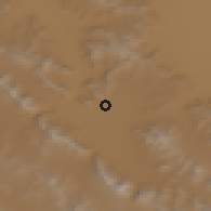 Shaded relief of the 55 km around Mohājerān, drawn from the GMTED2010 grid