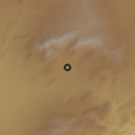 Shaded relief of the 57 km around Moh̨ammadābād, drawn from the GMTED2010 grid