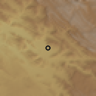 Shaded relief of the 56 km around Moşīrī, drawn from the GMTED2010 grid