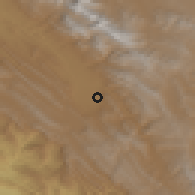 Shaded relief of the 56 km around Najafābād, drawn from the GMTED2010 grid