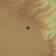 Shaded relief of the 54 km around Namīn, drawn from the GMTED2010 grid