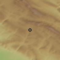 Shaded relief of the 55 km around Arkvāz, drawn from the GMTED2010 grid