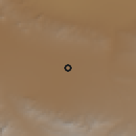 Shaded relief of the 56 km around Negār, drawn from the GMTED2010 grid
