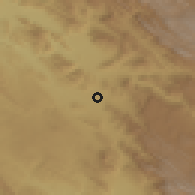 Shaded relief of the 56 km around Nūrābād, drawn from the GMTED2010 grid