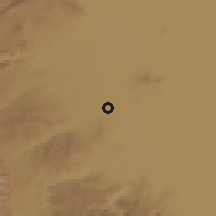 Shaded relief of the 54 km around Orūmīyeh, drawn from the GMTED2010 grid