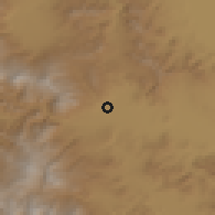 Shaded relief of the 54 km around Oshnavīyeh, drawn from the GMTED2010 grid