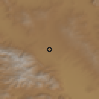 Shaded relief of the 55 km around Oshtorīnān, drawn from the GMTED2010 grid