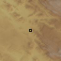 Shaded relief of the 56 km around Qa'emiyeh, drawn from the GMTED2010 grid
