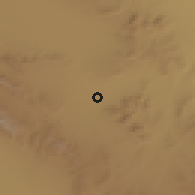 Shaded relief of the 55 km around Qā'en, drawn from the GMTED2010 grid