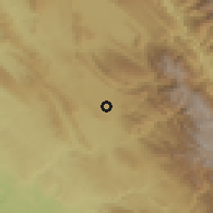 Shaded relief of the 56 km around Qal'eh-ye Tol, drawn from the GMTED2010 grid
