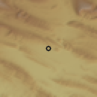 Shaded relief of the 57 km around Qīr, drawn from the GMTED2010 grid