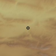 Shaded relief of the 54 km around Āshkhāneh, drawn from the GMTED2010 grid