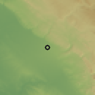 Shaded relief of the 56 km around Rāmhormoz, drawn from the GMTED2010 grid
