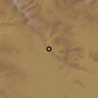 Shaded relief of the 55 km around Ravānsar, drawn from the GMTED2010 grid