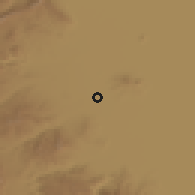 Shaded relief of the 54 km around Reyh̨ānābād, drawn from the GMTED2010 grid