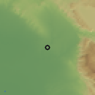 Shaded relief of the 56 km around Sa'adābād, drawn from the GMTED2010 grid