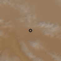 Shaded relief of the 56 km around Sadeh, drawn from the GMTED2010 grid