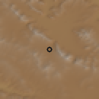 Shaded relief of the 55 km around Āstāneh, drawn from the GMTED2010 grid
