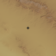Shaded relief of the 55 km around Salāmī, drawn from the GMTED2010 grid