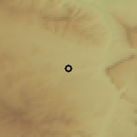 Shaded relief of the 55 km around Şāleh̨ābād, drawn from the GMTED2010 grid