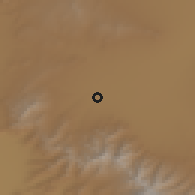 Shaded relief of the 55 km around Şāleh̨ābād, drawn from the GMTED2010 grid